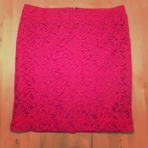 Flirty pink lace mini skirt